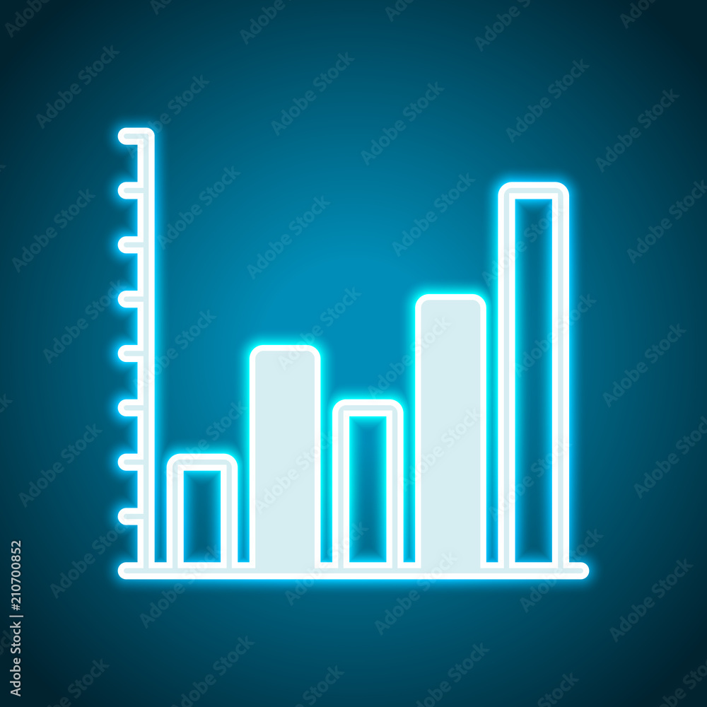 Finance grapgic, grow. Neon style. Light decoration icon. Bright Finance grapgic, grow. Neon style. Light decoration icon. Bright