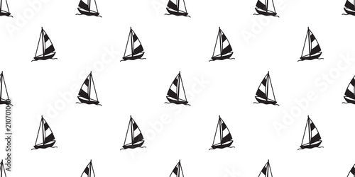 boat seamless pattern vector yacht sailboat anchor helm lighthouse Nautical maritime tropical isolated wallpaper background photo