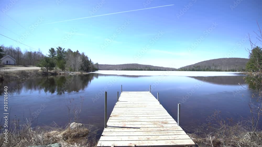 A lake thawing in the spring in Ontario, Canada A lake thawing in the spring in Ontario, Canada