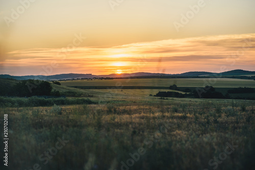 Summer sunset and a nice landscape