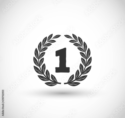 The Winner icon with laurel vector