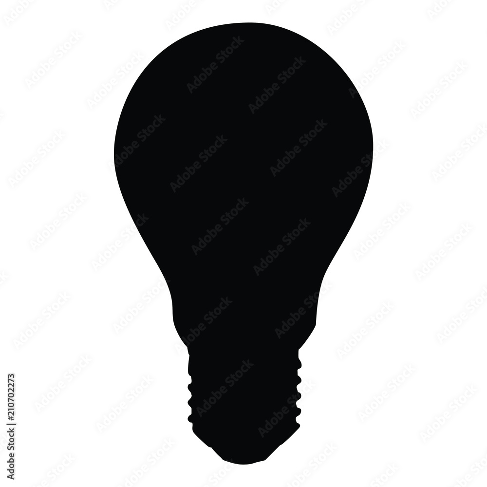 A black and white silhouette of a light bulb A black and white silhouette of a light bulb