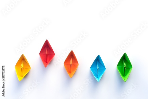Free Download Paper ship on white background, Business competition concept. - GFXLoad