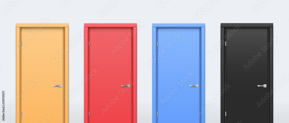 Fototapeta premium The doors of different colors