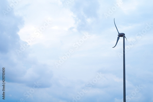 eolian electricity power wind turbine blue sky environmental energy