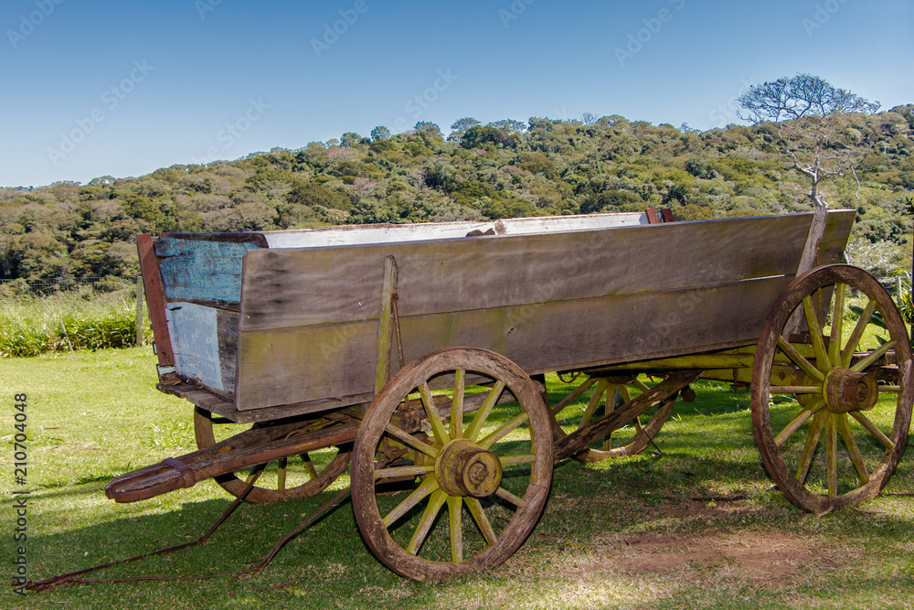 Carroça antiga de madeira