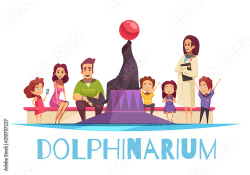 Family Dolphinarium Flat Background