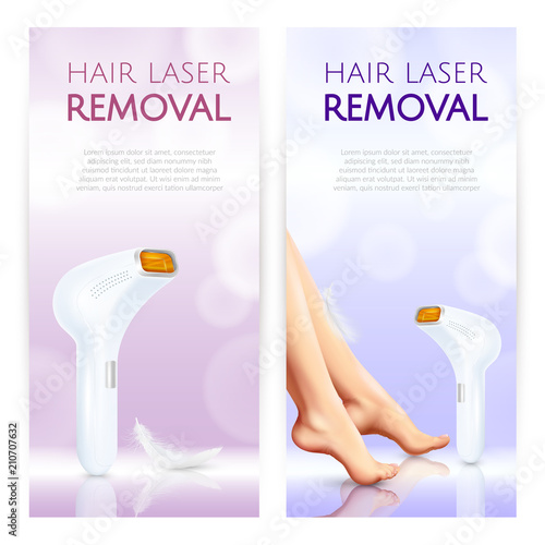 Hair Laser Removal Realistic Banners