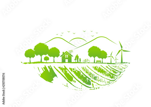 Ecology friendly concept, World environment and sustainable development, vector illustration