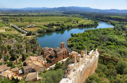 Castle Miravet Ebro river in Catalonia photo