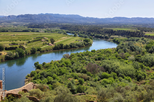 Castle Miravet Ebro river in Catalonia