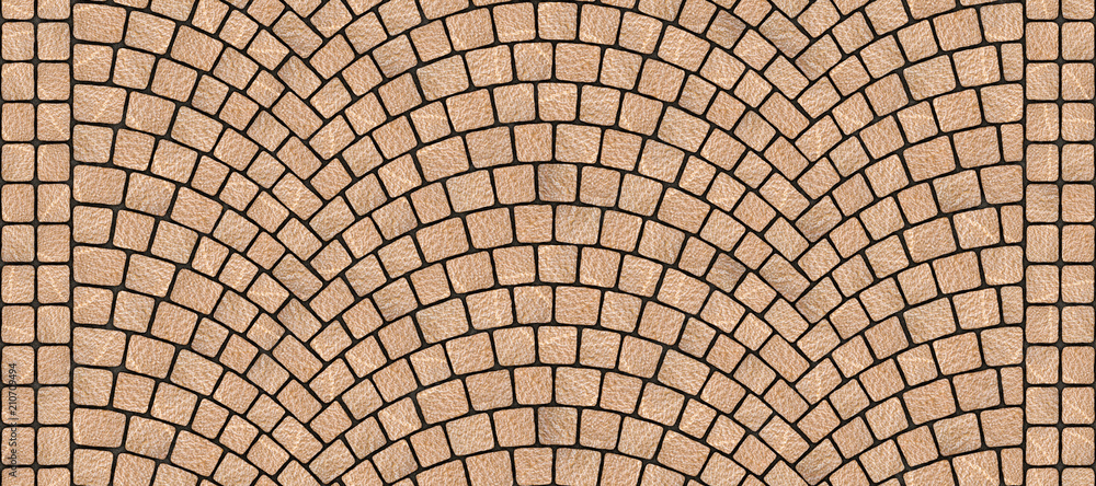 Fototapeta premium Road curved cobblestone texture 018