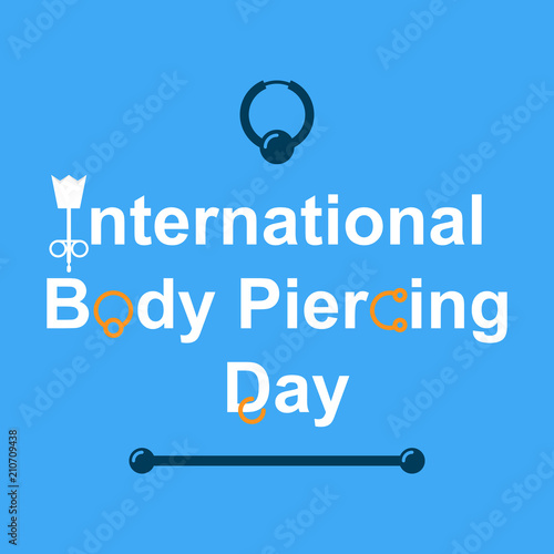 International body piercing day flat syle concept.