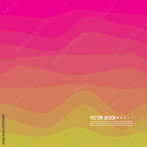 Distorted wave colorful texture. Abstract dynamical rippled surface. Vector stripe deformation background. Transition and gradation of color.