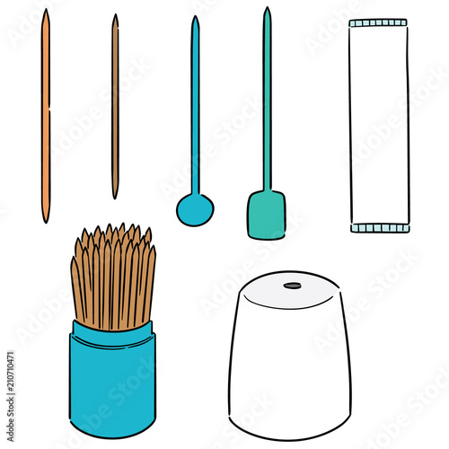 vector set of toothpick
