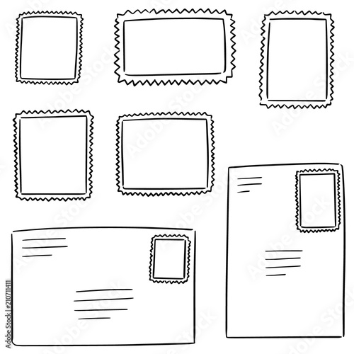 vector set of stamp