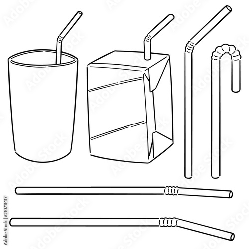 vector set of straw