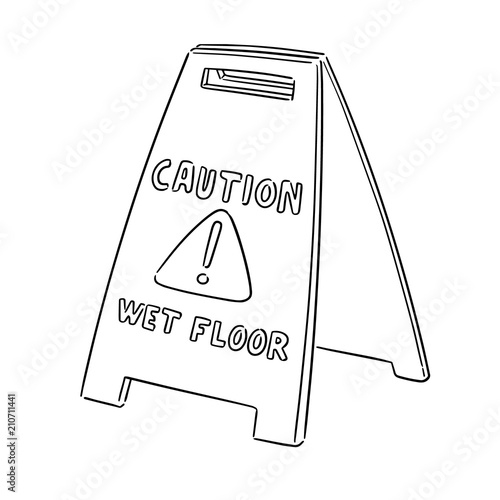 vector set of wet floor sign