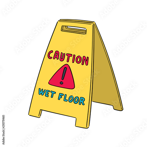 vector set of wet floor sign