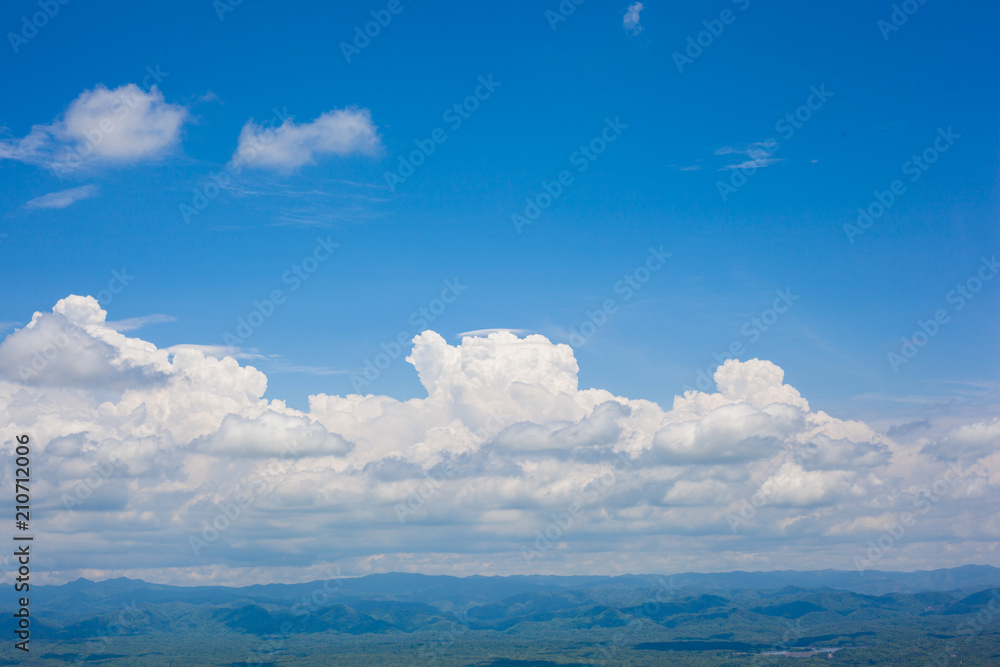 White cloud and blue sky.