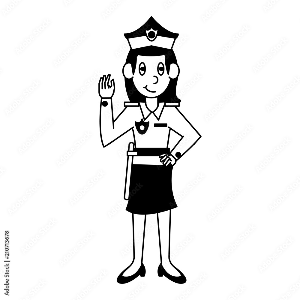 Woman police office vector illustration graphic design Woman police office vector illustration graphic design