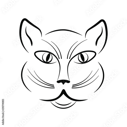 Cat muzzle in a black contour