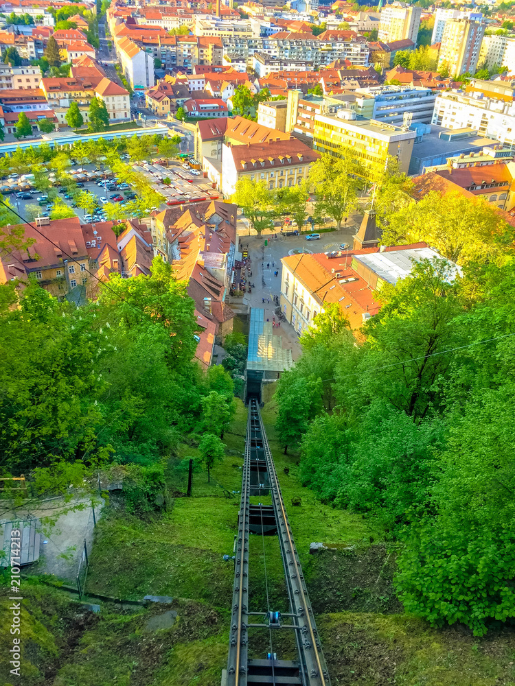 Funicular in the Ljubljana Castle park
