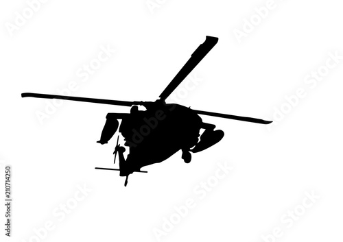 silhouette of military helicopter vector