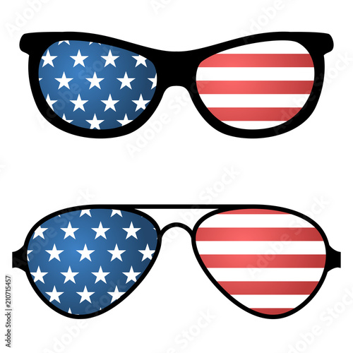 Patriotic sunglasses with american flag