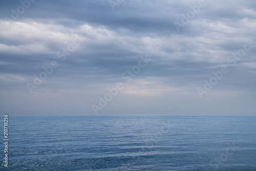 Beautiful sea and clouds sky.Seascape with grey clouds