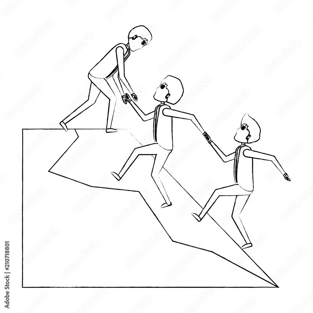 businessmen climbing to the top over white background, vector illustration businessmen climbing to the top over white background, vector illustration