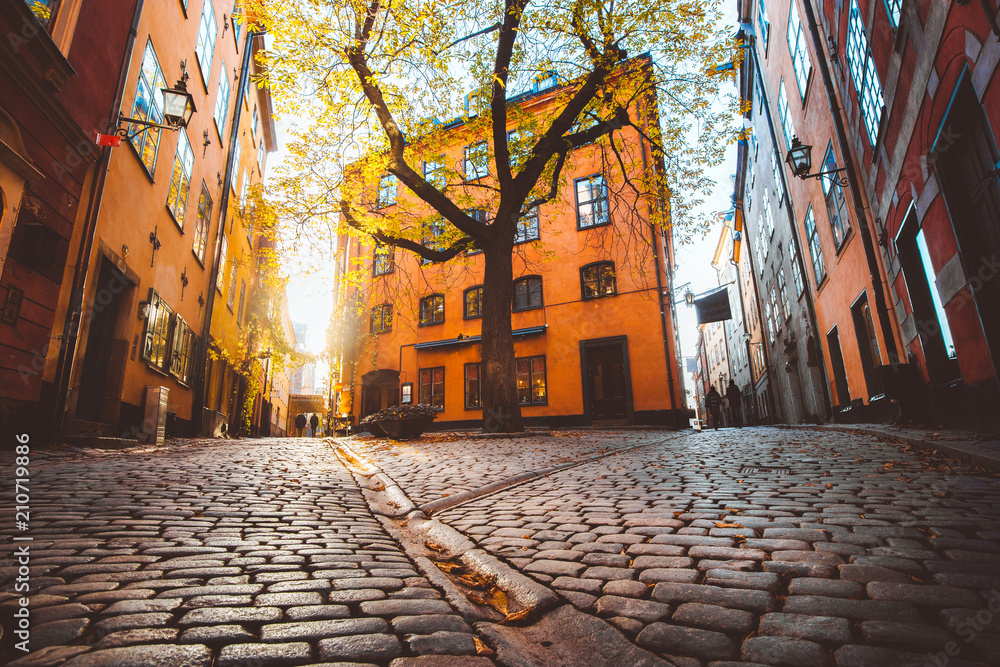 Gamla Stan at sunset, Stockholm, Sweden