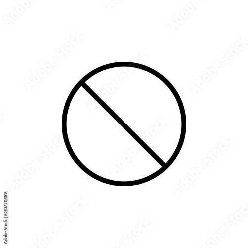The icon of prohibition. Simple outline icon illustration, vector of prohibition for a website or mobile application