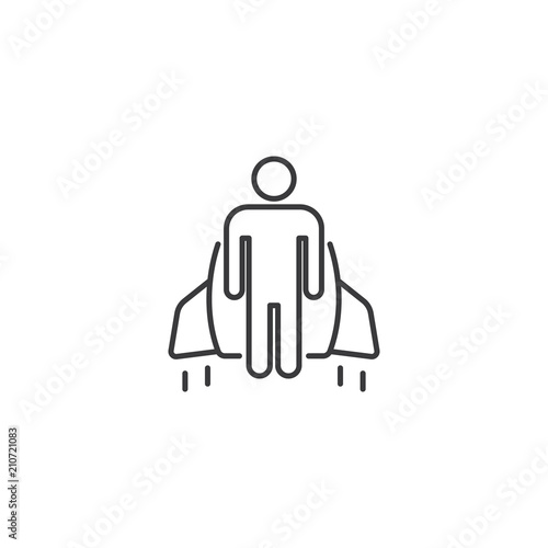 line start up jetpack icon on white background