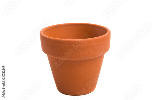 clay pot for flowers isolated