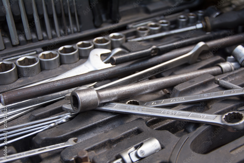 Fototapeta premium mechanic tools for repairing a car