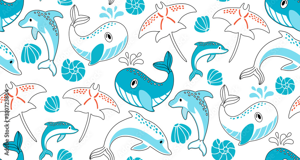 underwater seamless pattern