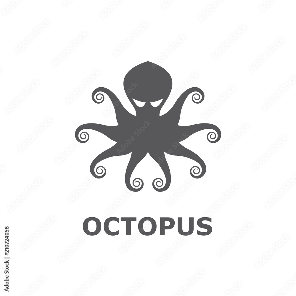 icon of octopus isolated on white background icon of octopus isolated on white background