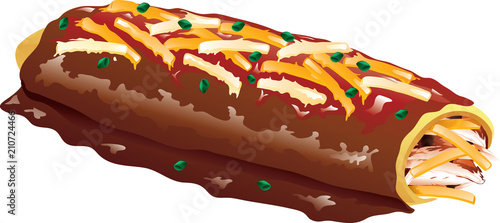 illustration of a chicken enchilada
