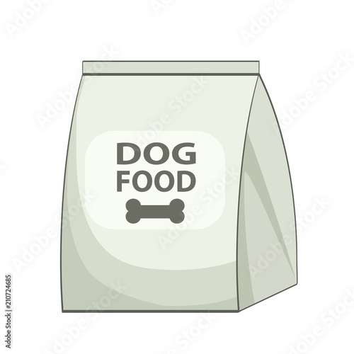 Dog food bag icon. Cartoon illustration of dog food bag vector icon for web