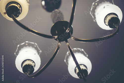 vintage lamps in the restau...