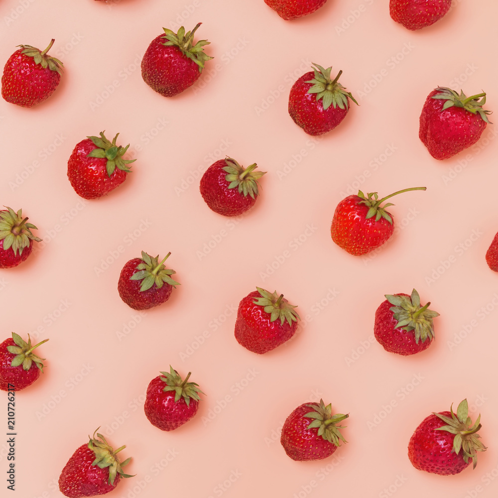 Strawberries pattern on the bright background. Strawberries pattern on the bright background.