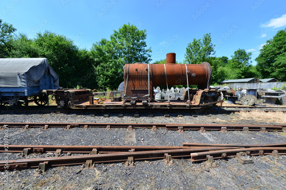 Steam engine boiler on a transporter Steam engine boiler on a transporter