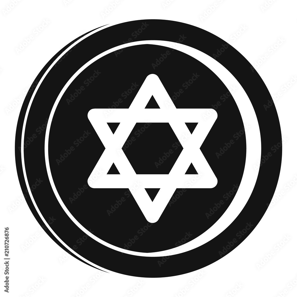 Jewish coin icon. Simple illustration of jewish coin vector icon for web design isolated on white background Jewish coin icon. Simple illustration of jewish coin vector icon for web design isolated on white background