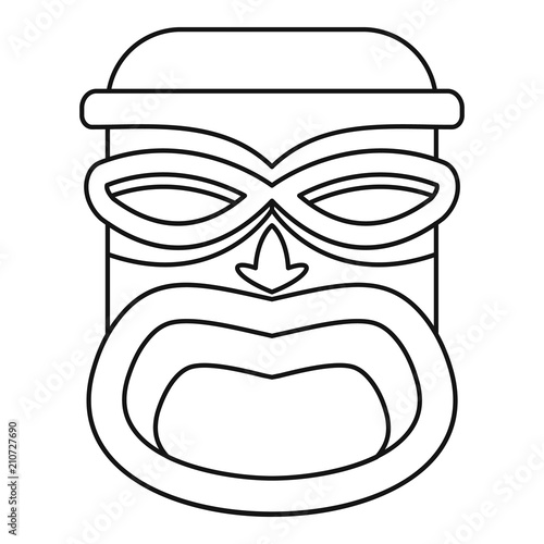 Hawaii wood tiki idol icon. Outline hawaii wood tiki idol vector icon for web design isolated on white background