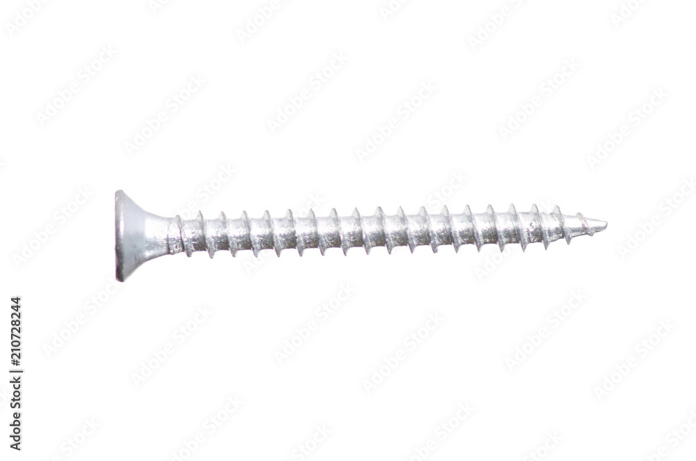one white screws on white background isolation one white screws on white background isolation