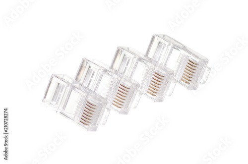 connector rj45 isolation on white background isolation