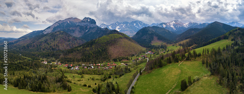 Mountain road between Poland and Slovakia. High Tatras
