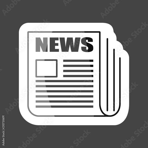 Vector news icon colored sticker. Newspaper news.  Layers grouped for easy editing illustration. For your design.