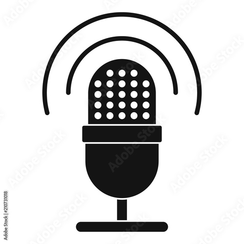 Studio microphone icon. Simple illustration of studio microphone vector icon for web design isolated on white background photo